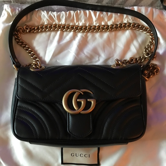 Gucci GG Marmont Matelassé Mini Bag Black - Picture 1 of 12